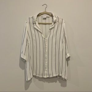 Striped Popover Blouse